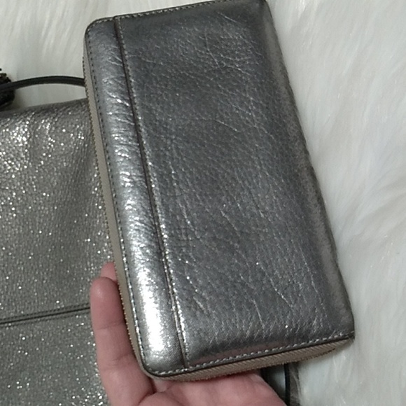 SALE! Kate Spade Oxidized Silver Metallic Tassels Crossbody & Matching Wallet - Picture 13 of 16
